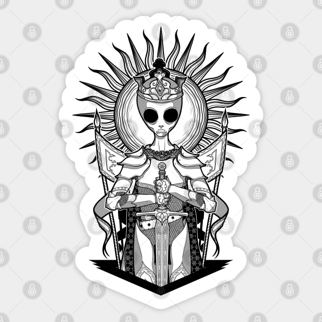 The alien King Arthur Sticker by ToleStyle